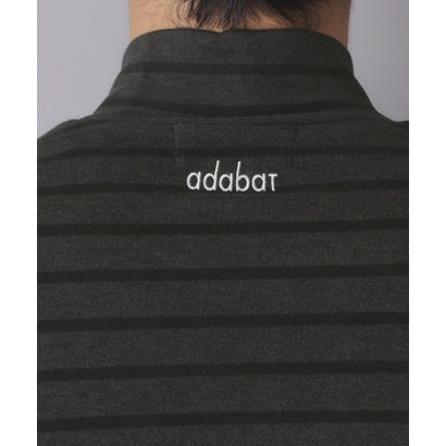 アダバット adabat 両面起毛ボーダー長袖モックT （ホワイト(302)）｜詳細画像