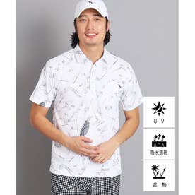 【UVカット／吸水速乾／遮熱】ゴルフギアデザイン 半袖ポロシャツ （ホワイト(101)）