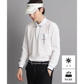【UVカット／吸水速乾】胸ポケットデザインあり 長袖ポロシャツ （ホワイト(001)）