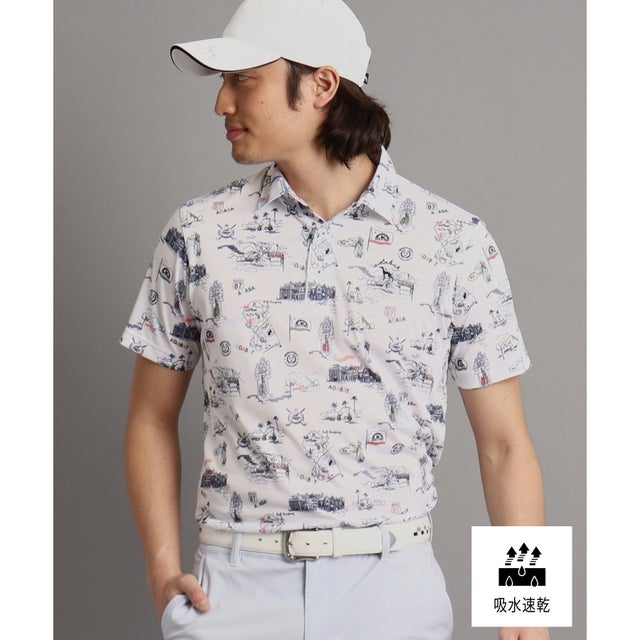 
                    【吸水速乾】リゾートゴルフデザイン 半袖ポロシャツ （ホワイト(101)）