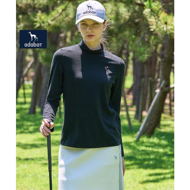 ◆【ADABAT NAVY】セルヒートモックネックプルオーバー （ブラック(019)）