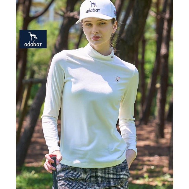 ◆【ADABAT NAVY】セルヒートモックネックプルオーバー （ホワイト(001)）