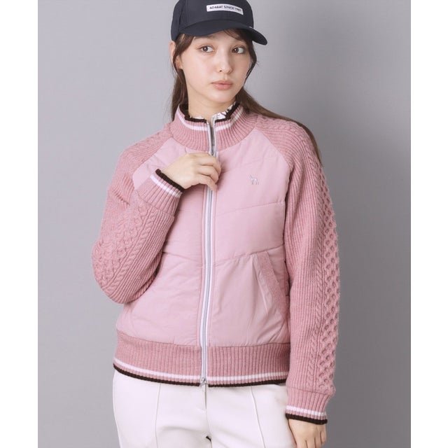 ニットコンビパデッドブルゾン （ピンク(071)）