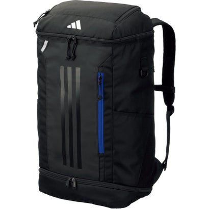 アディダス adidas サッカー ボール用デイパック 40L 黒色 青色 ブラック ブライトロイヤル リュック リュックサック 通学 部活 サ （ブラック×ブライトロイヤ）｜詳細画像