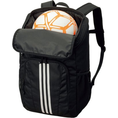 アディダス adidas サッカー ボール用デイパック ブラック 黒 バックパック リュックサック 27L ボール収納 シューズ収納 移動 部活 （ブラック）｜詳細画像