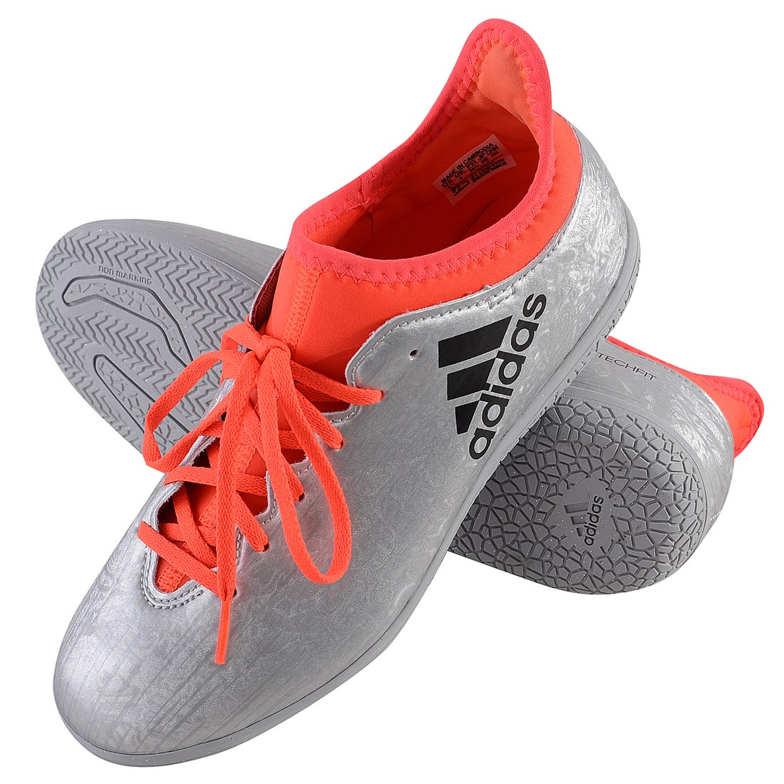adidas アディダス エックス 16.3 IN ジュニア(シルバー×レッド) KDR19