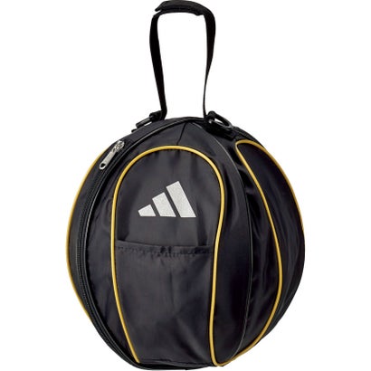 アディダス adidas サッカー ボールバッグ1個入れ ブラック メットゴールド サッカー フットサル サッカーボール 部活 球技 ボール （ブラック×メットゴールド）｜詳細画像