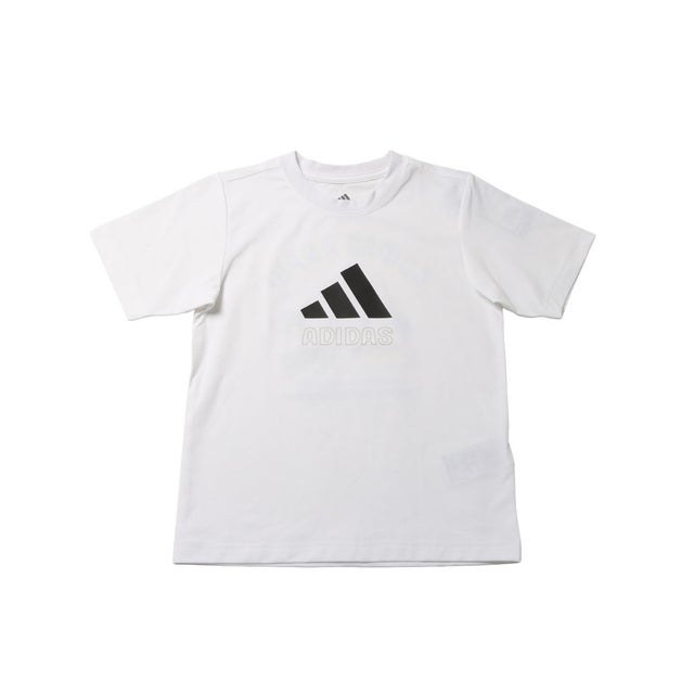 ジュニア 半袖シャツ クールフィーリング レギュラーフィット タイポグラフィ 半袖Tシャツ LD8306 （ホワイト）