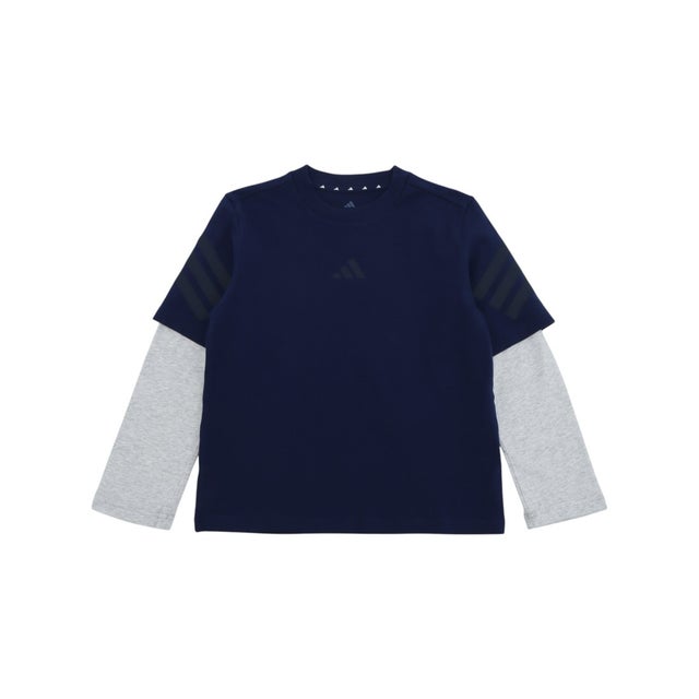 ジュニア 長袖Tシャツ フューチャー アイコン 2-IN-1 Tシャツ 長袖 KR3651 （ダークブルー）