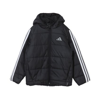 ジュニア 中綿ジャケット エッセンシャルズ スリーストライプス 中わた入りキッズジャケット JL7402 （ブラック/ホワイト）｜詳細画像