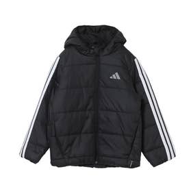 ジュニア 中綿ジャケット エッセンシャルズ スリーストライプス 中わた入りキッズジャケット JL7402 （ブラック/ホワイト）