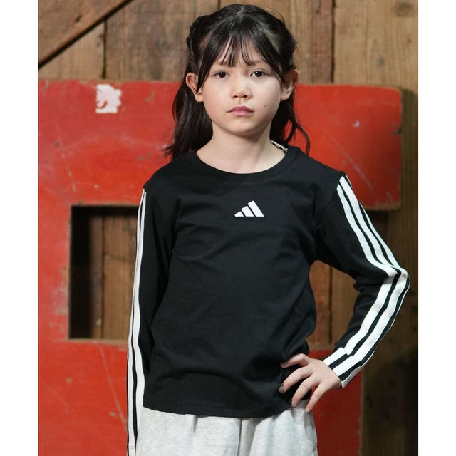 長袖 Tシャツ ロンT キッズ 子供 スポーティー （BK/WT）
