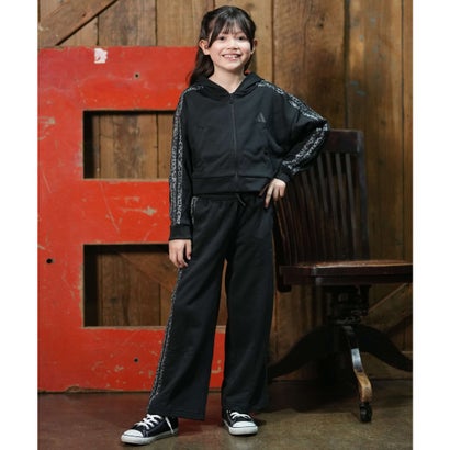 アディダス adidas ジップアップ パーカー フーディー キッズ 子供 クロップド丈 （BEIGE）｜詳細画像