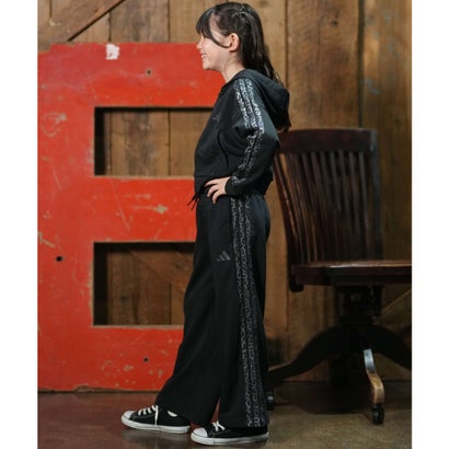 アディダス adidas ジップアップ パーカー フーディー キッズ 子供 クロップド丈 （BEIGE）｜詳細画像