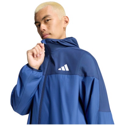 アディダス adidas 裏地フード付きウインドジャケット メンズ レディース 男性 女性 アウター 上着 防風 裏地付き レギュラーフィッ （KA1297 ブラック）｜詳細画像