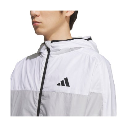 アディダス adidas 裏地フード付きウインドジャケット メンズ レディース 男性 女性 アウター 上着 防風 裏地付き レギュラーフィッ （KA1297 ブラック）｜詳細画像