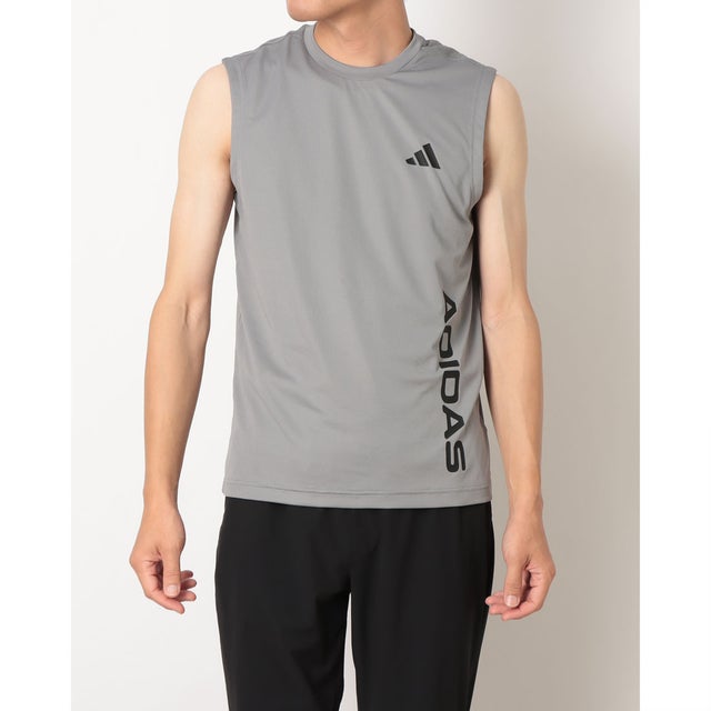 メンズ ノースリーブ機能シャツ トレーニング用ノースリーブTシャツ LE9478 （グレースリー）