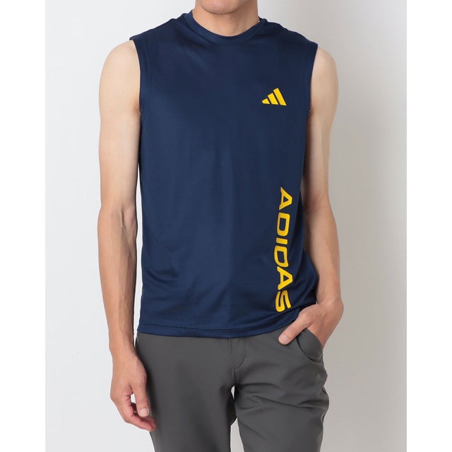 メンズ ノースリーブ機能シャツ トレーニング用ノースリーブTシャツ LE9477 （ダークブルー）