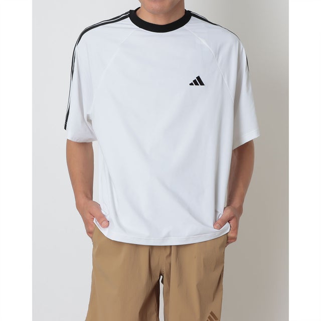 メンズ 半袖Tシャツ M COOL 3ST Tシャツ KW6196 （ホワイト/ブラック）