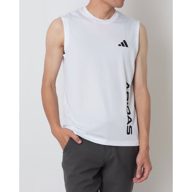 メンズ ノースリーブ機能シャツ トレーニング用ノースリーブTシャツ LE9479 （ホワイト）