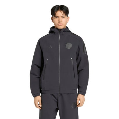 アディダス T.S.U.F.C. フーデットフルジップジャケット&ジッパートラックパンツ(ブラック×ブラック)｜詳細画像