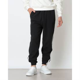 メンズ スウェットロングパンツ キット スリーストライプス レギュラー カフ パンツ KW2359 （ブラック/オフホワイト）