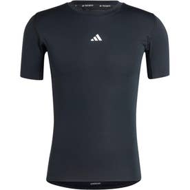 テックフィット コンプレッション トレーニング 半袖Tシャツ メンズ 男性 通気性 タイトフィット クルーネック （JE6698 ブラック）