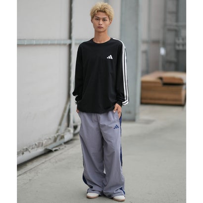 アディダス adidas 長袖 Tシャツ ロンT メンズ シンプル M （BK/WT）｜詳細画像