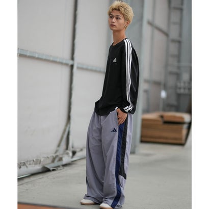 アディダス adidas 長袖 Tシャツ ロンT メンズ シンプル M （BK/WT）｜詳細画像