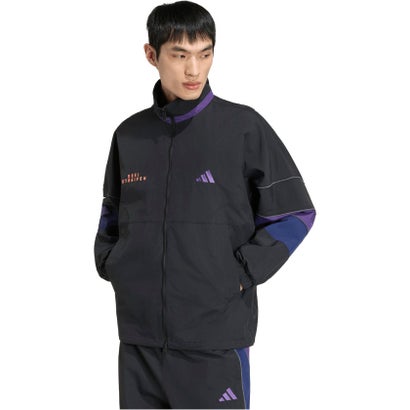 アディダス adidas ブランド ラブ ルーズフィット メッシュライニング ウーブンジャケット  TJ610 （KV5888 ブラック/バイオレッ）｜詳細画像