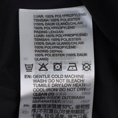 メンズ ベンチコート マストハブ スリーストライプス 中わた入り ロングコート KW3383 （ブラック/ブラック）｜詳細画像