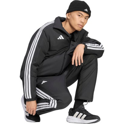 アディダス adidas マストハブ スリーストライプス ルーズフィット 中わた入り フルジップジャケット メンズ 男性 長袖 上着 羽織 （KW3361 ブラック）｜詳細画像