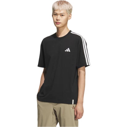 アディダス adidas アディダス adidas エッセンシャルズ プラス ルーズフィット スリーストライプス シングルジャージー半袖 T シャツ  U4243 （KF3736 ブラック）｜詳細画像