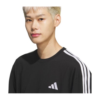 アディダス adidas アディダス adidas エッセンシャルズ プラス ルーズフィット スリーストライプス シングルジャージー半袖 T シャツ  U4243 （KF3736 ブラック）｜詳細画像