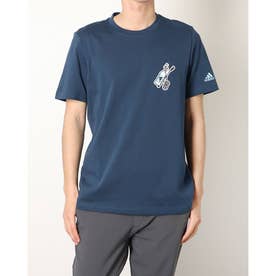 メンズ ゴルフ 半袖シャツ PLAY GREEN プルカートプリントロゴ Tシャツ HG3187 （ネイビー）
