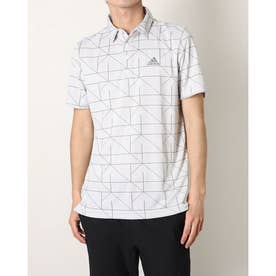 メンズ ゴルフ 半袖シャツ グラフィックジャカード 半袖シャツ HA6116 （ホワイト）
