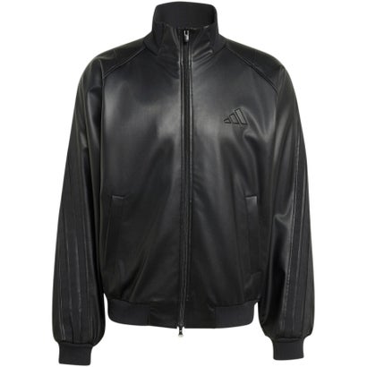 アディダス adidas アディダス adidas スタジアム ルーズフィット フェイクレザー トラックジャケット  HL312 （KV5924 ブラック/ブラック）｜詳細画像