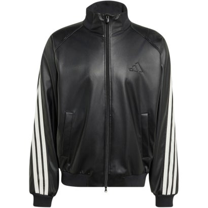 アディダス adidas アディダス adidas スタジアム ルーズフィット フェイクレザー トラックジャケット  HL312 （KV5924 ブラック/ブラック）｜詳細画像