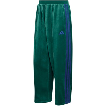 アディダス adidas スタジアム ルーズフィット ベロア フルレングス オープンヘム トラックパンツ メンズ 男性 ボトムス ロングパン （KV5901 ブラック）｜詳細画像