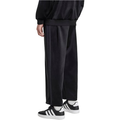 アディダス adidas スタジアム ルーズフィット ベロア フルレングス オープンヘム トラックパンツ メンズ 男性 ボトムス ロングパン （KV5901 ブラック）｜詳細画像