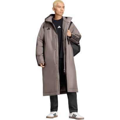 アディダス adidas アディダス adidas マストハブ スリーストライプス 中わた入り ロングコート メンズ 男性 中綿コート 耐久性 ルーズフィット フード （KW3382 チャコール/ブラック）｜詳細画像