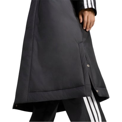 アディダス adidas アディダス adidas マストハブ スリーストライプス 中わた入り ロングコート メンズ 男性 中綿コート 耐久性 ルーズフィット フード （KW3382 チャコール/ブラック）｜詳細画像