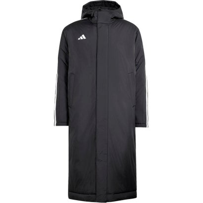アディダス adidas アディダス adidas マストハブ スリーストライプス 中わた入り ロングコート メンズ 男性 中綿コート 耐久性 ルーズフィット フード （KW3382 チャコール/ブラック）｜詳細画像