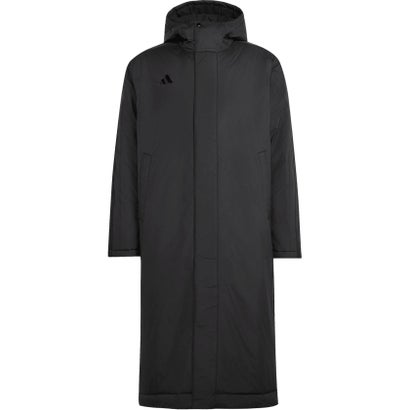 アディダス adidas アディダス adidas マストハブ スリーストライプス 中わた入り ロングコート メンズ 男性 中綿コート 耐久性 ルーズフィット フード （KW3382 チャコール/ブラック）｜詳細画像