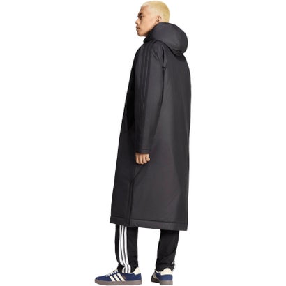 アディダス adidas アディダス adidas マストハブ スリーストライプス 中わた入り ロングコート メンズ 男性 中綿コート 耐久性 ルーズフィット フード （KW3382 チャコール/ブラック）｜詳細画像