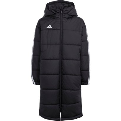 アディダス adidas キッズ エッセンシャルズ オーバーサイズフィット ロング 中わた入り フード付きコート ジュニア 子ども アウタ （KU6476 ブラック）｜詳細画像