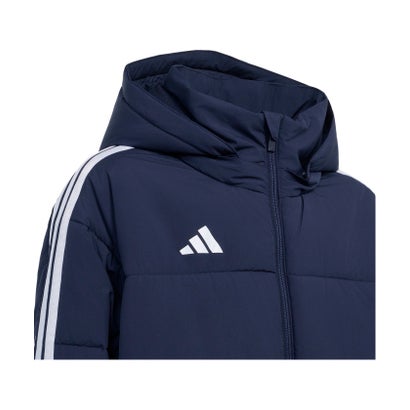 アディダス adidas キッズ エッセンシャルズ オーバーサイズフィット ロング 中わた入り フード付きコート ジュニア 子ども アウタ （KU6476 ブラック）｜詳細画像