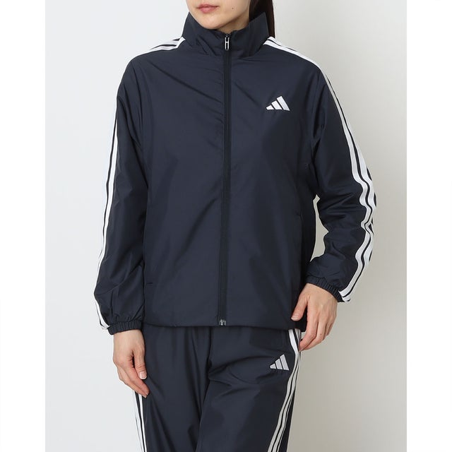 レディース ウインドジャケット スリーストライプス ルーズフィット ウインドブレーカー ジャケット KA0948 （legend ink/white）