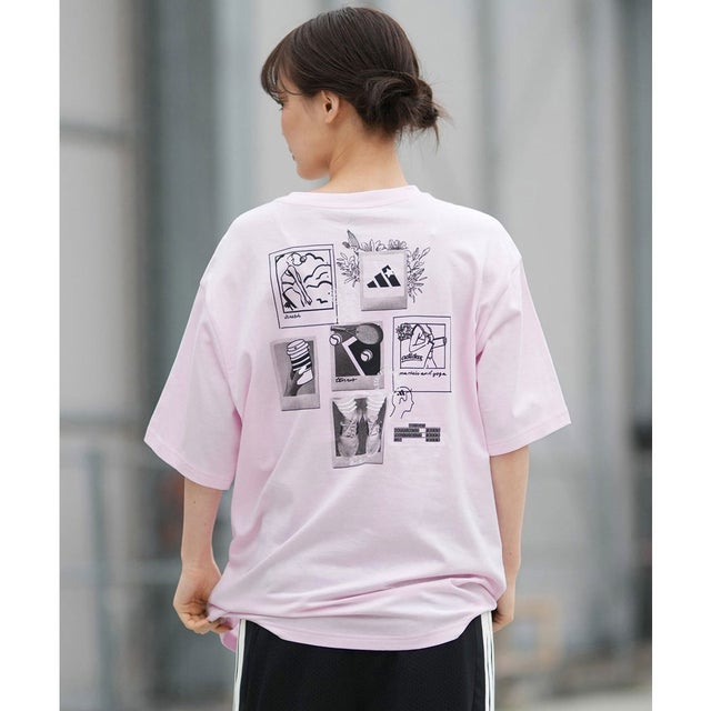 半袖 Tシャツ レディース W オーバーサイズ バックグラフィックTシャツ （PK/WT）