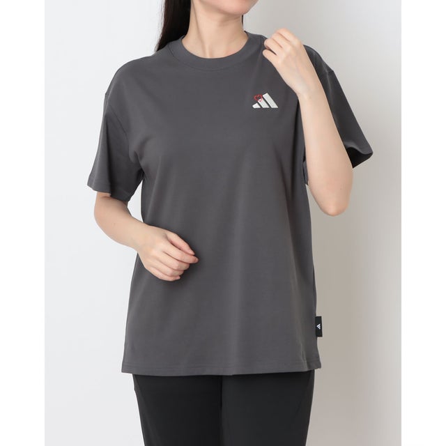 レディース 半袖Tシャツ エンブロイダリー パック ルーズ グラフィック Tシャツ KT2739 （グレーシックス）